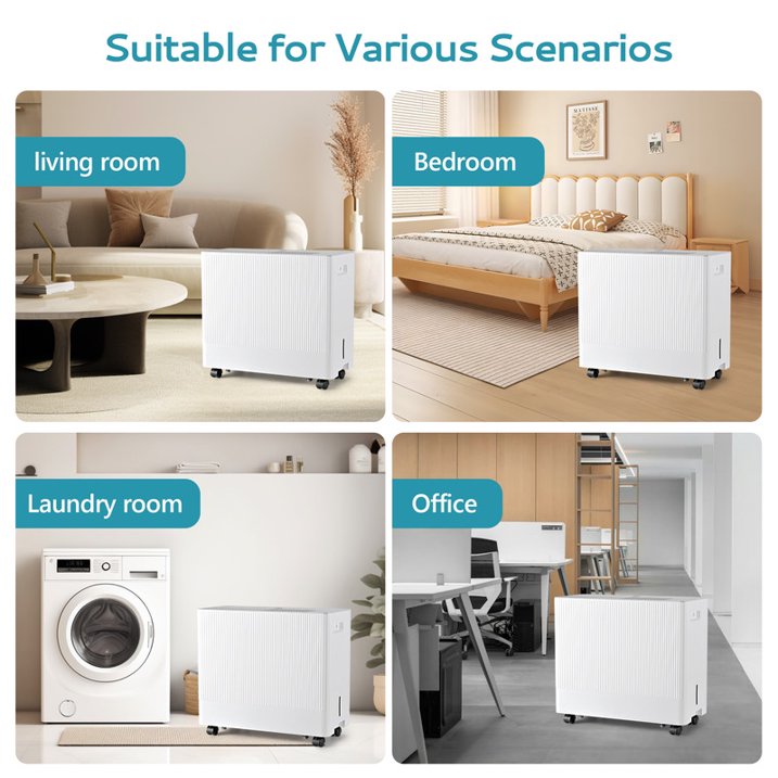 Simzlife Dehumidifier 50 Pint to 110 Pint Max for 4500 Sq ft for Basements, Home, Bathroom