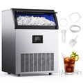 SIMZLIFE Commercial Ice Maker 300Lbs/24H with 33LB Storage Bin, Stainless Steel