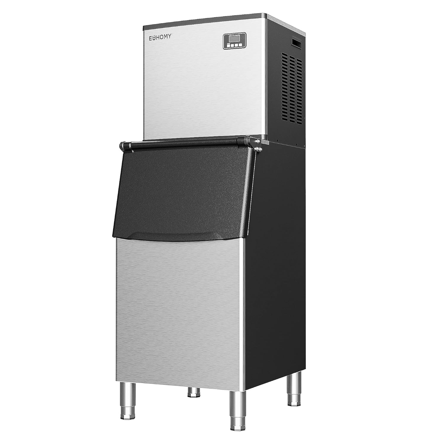 Simzlife Commercial Ice Maker Machine 450Lbs/24H, SECOP Compressor&ETL Approval, Industrial Ice Machine, 250Lbs Storage, Ice Ready in 8-15 min, Stainless Steel Ice Maker for Bar/Cafe/Restaurant/Business