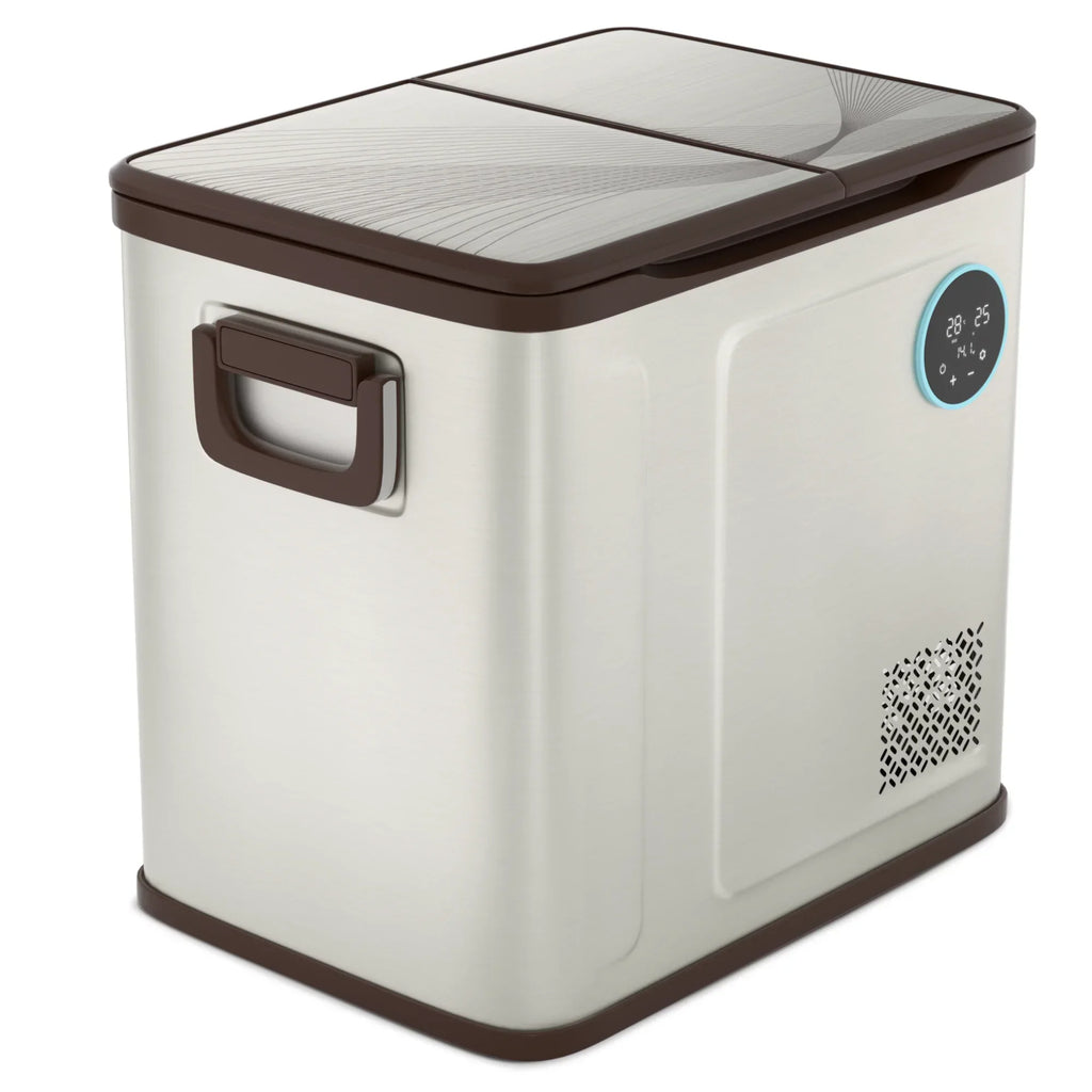 Simzlife 12 Volt Dual Zone Refrigerator, 59QT(55L) Portable Car Refrigerator, -4℉~68℉, 12/24V DC & 110-240V AC, Mini Fridge for Camping