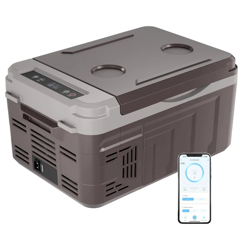 Simzlife 12 Volt Refrigerator, 11 Quart (10L) Car Fridge with APP Control, Car Refrigerator -4℉~68℉, Portable Freezer for RV, Camping, Travel
