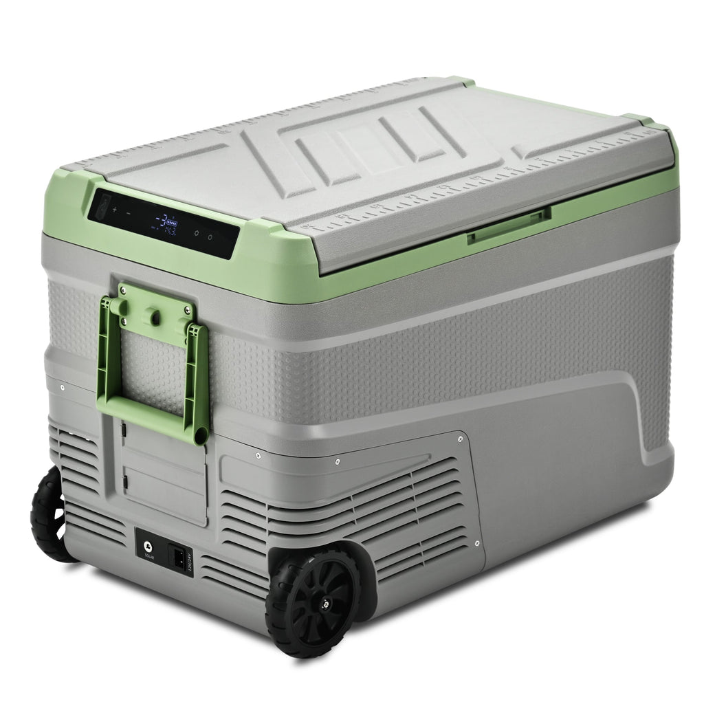 Simzlife 12 Volt Refrigerator, 48QT Electric Cooler Usable Battery, Car Refrigerator 0℉~68℉, 12V Fridge 12/24V DC 110-240V AC, Portable Freezer with Wheels for Camping, Travel, Truck, Outdoor
