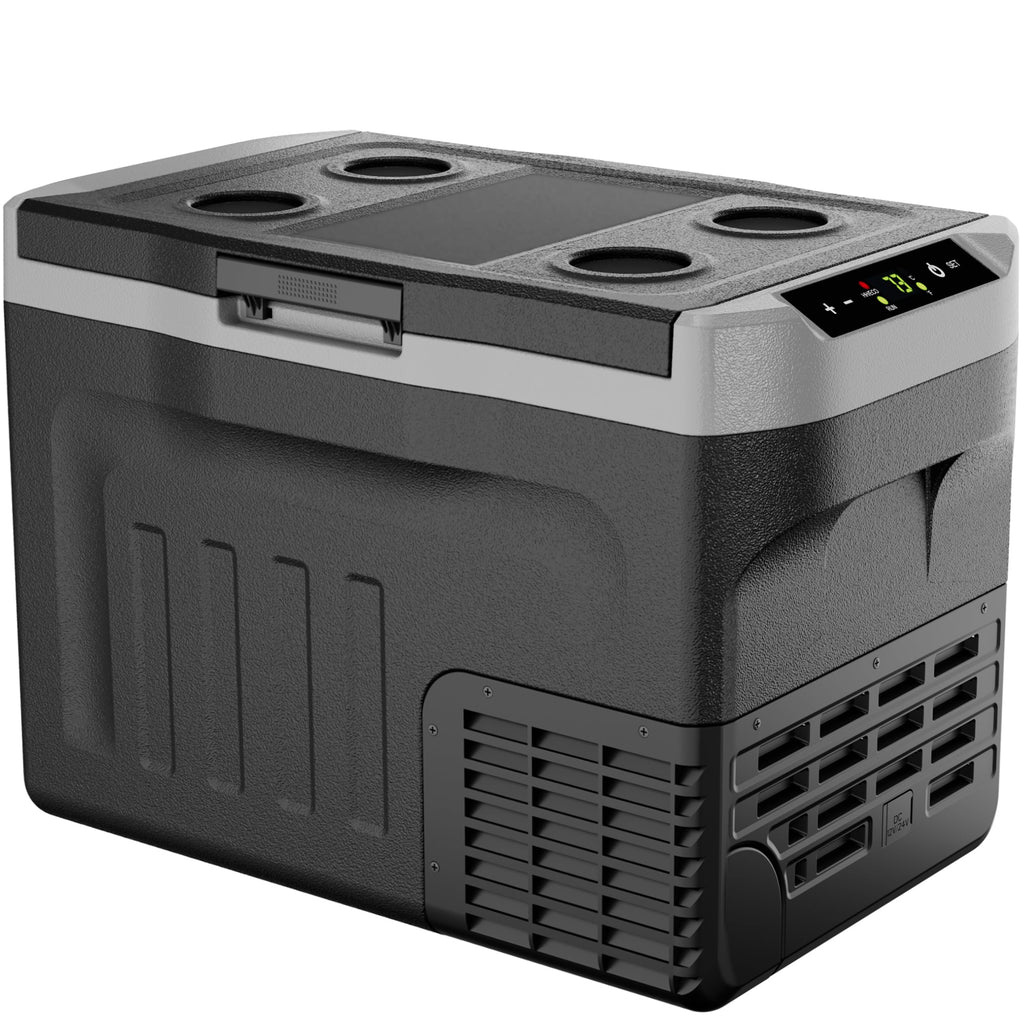 Simzlife 12 Volt Car Refrigerator 32 Quart Portable Fridge Freezer Compressor Cooler 12/24V DC 110~240 Volt AC for Truck Van RV Camper SUV Travel Camping Road Trips