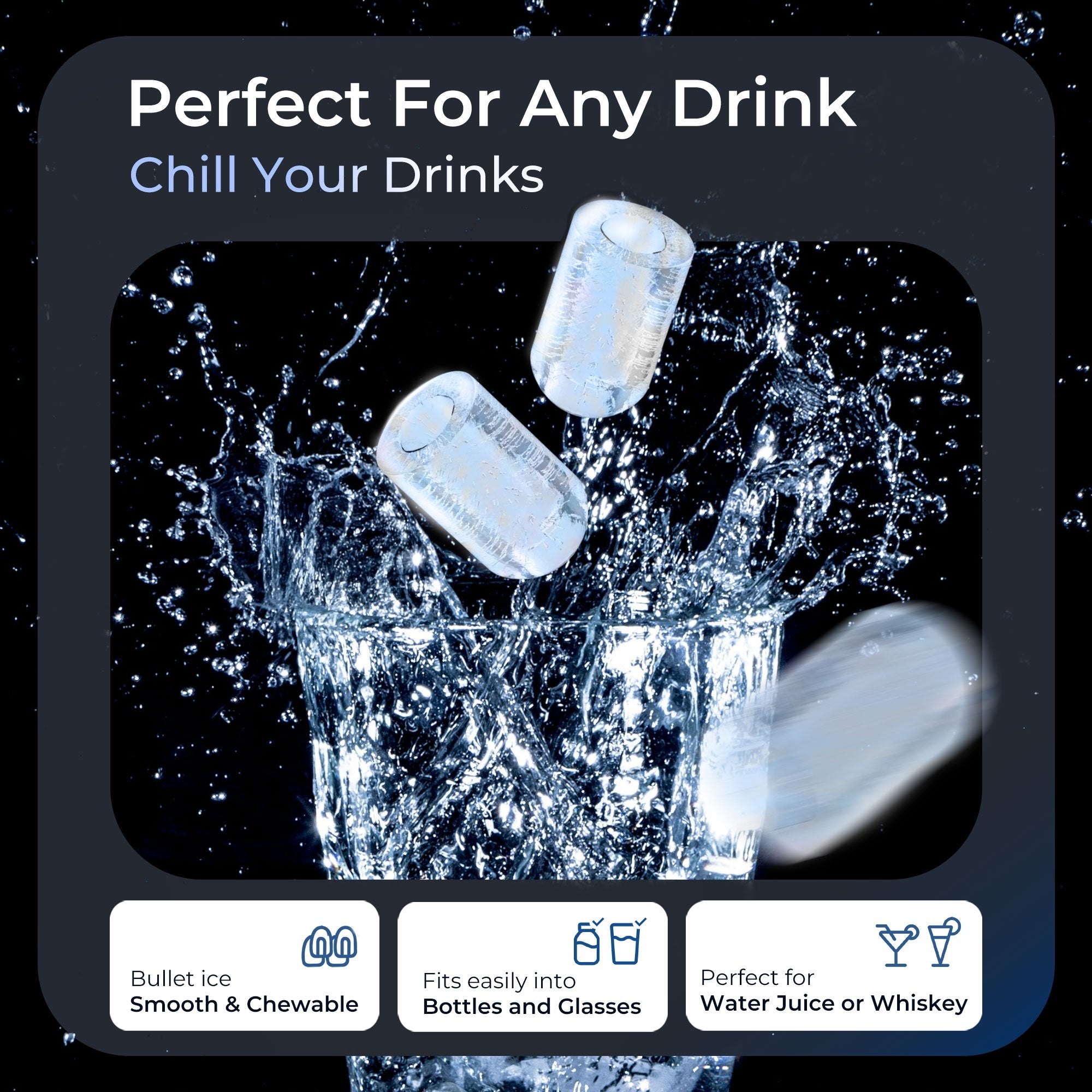 Simzlife Ice Maker Countertop, 9 Cubes Ready in 6 Mins, 26lbs in 24Hrs, Self-Cleaning Ice Machine with Ice Scoop and Basket, 2 Sizes of Bullet Ice for Home Kitchen Office Bar Party