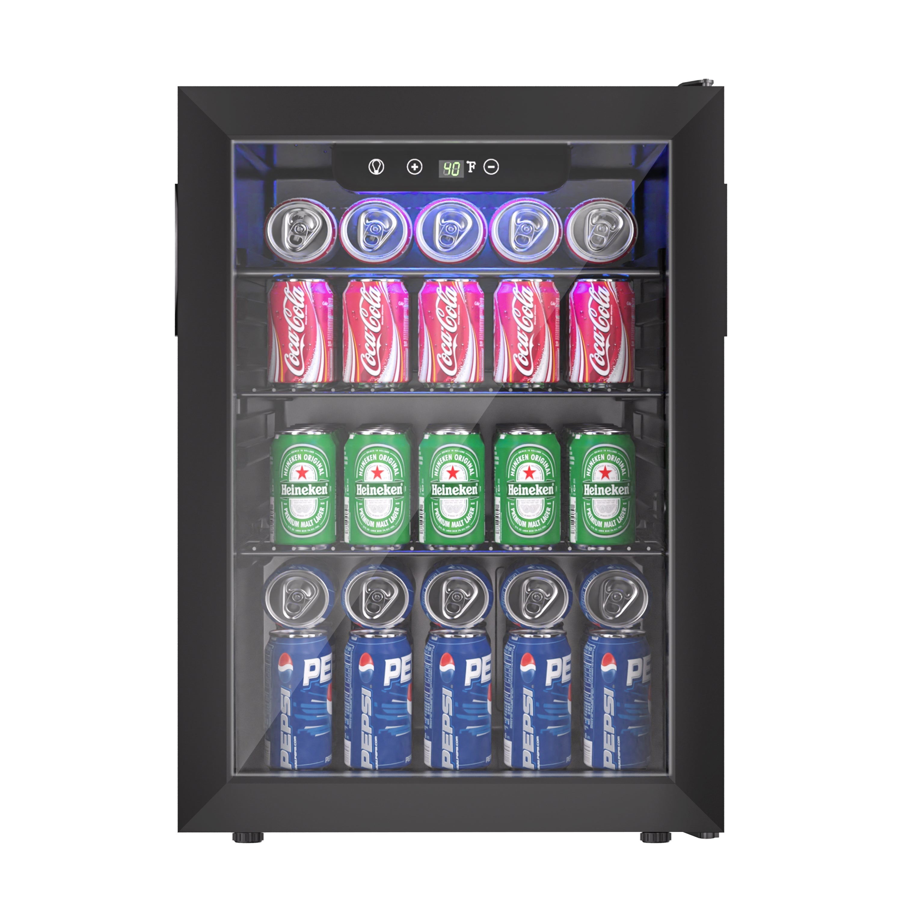 Simzlife 100 Can Beverage Refrigerator and Cooler with Glass Door for Home, 18.8 in D, 25 in H, Black