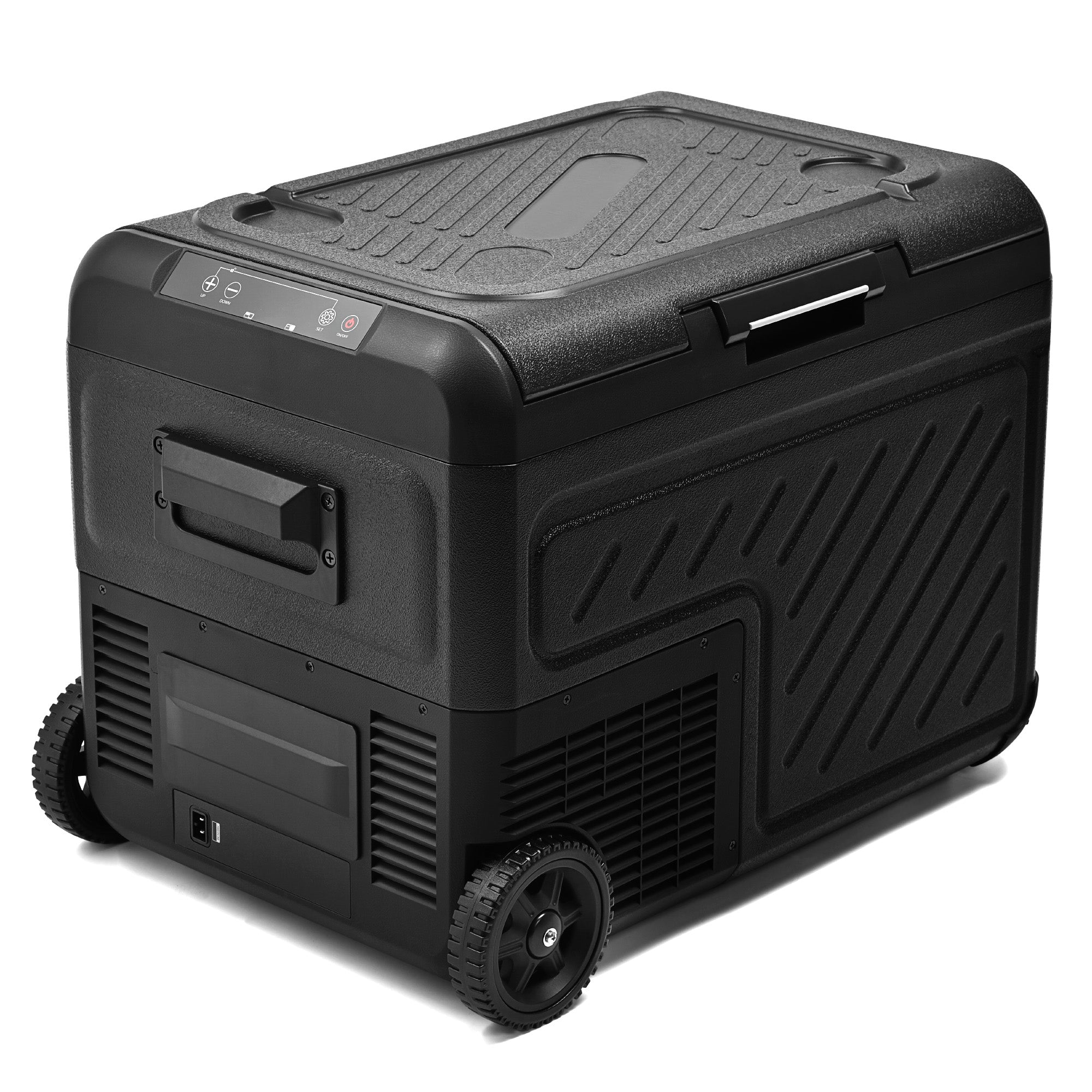 Simzlife 12 Volt Refrigerator, 39QT Dual Zone Car Refrigerator, Electric Cooler 12/24V DC & 120-240V AC, Car Fridge -4℉~68℉, Portable Freezer with Wheels for Camping, Truck, Travel