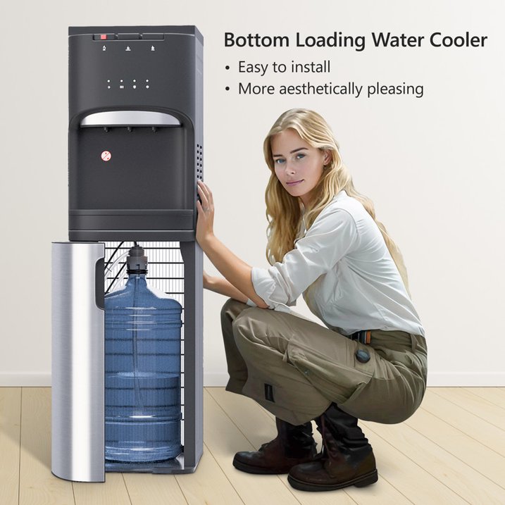 Simzlife Water Dispenser Bottom Loading, UV Lights Stainless Steel Water Cooler , 3 Or 5 Gallon Bottle
