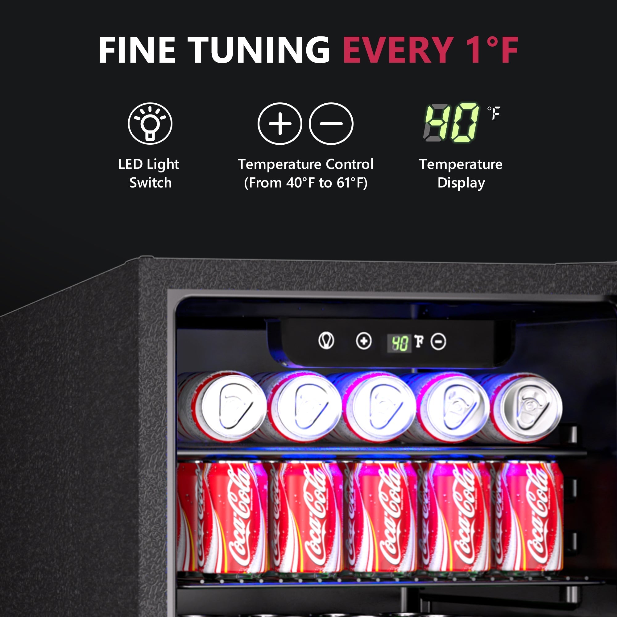 Simzlife 100 Can Beverage Refrigerator and Cooler with Glass Door for Home, 18.8 in D, 25 in H, Black