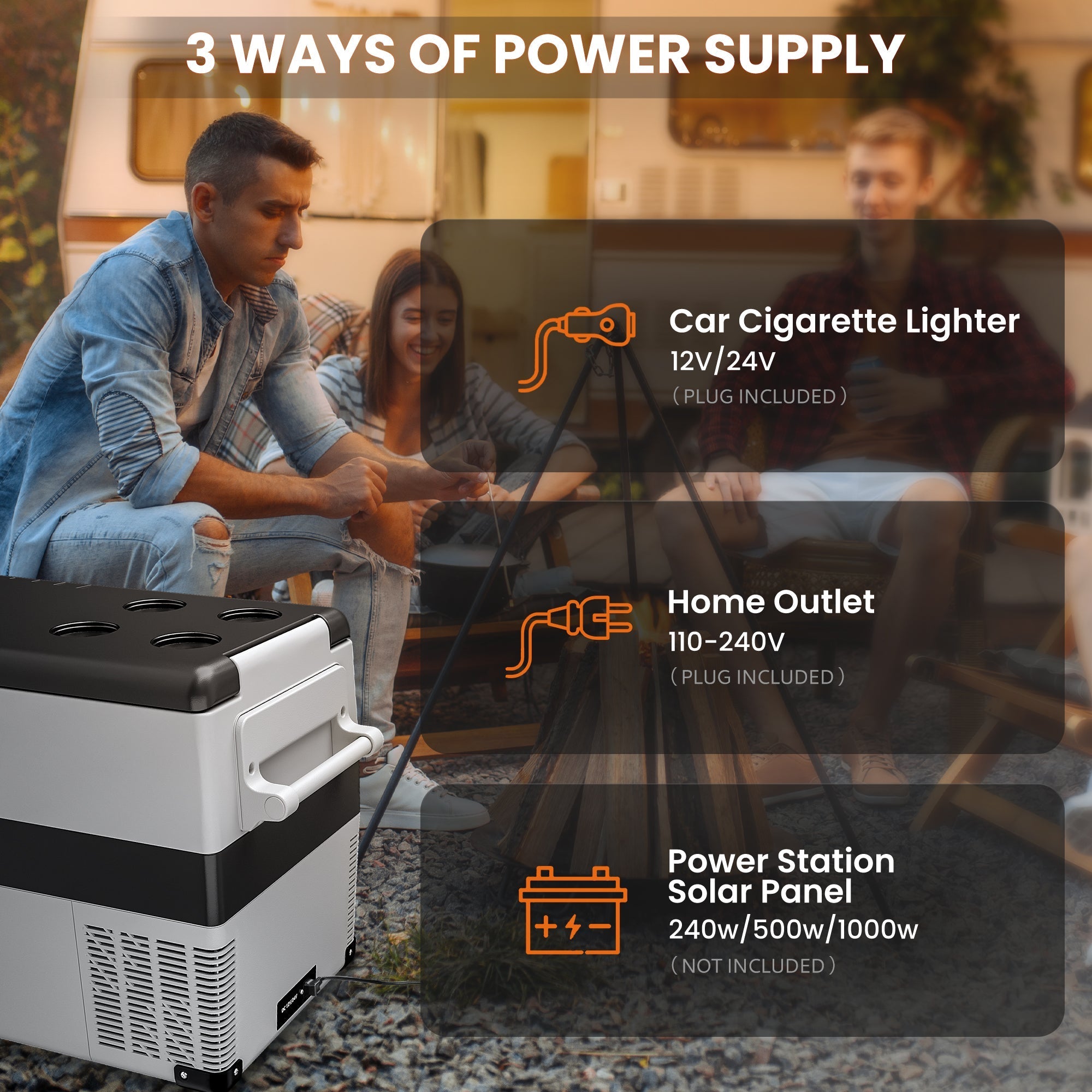 Simzlife 12 Volt Refrigerator, 47QT Electric Cooler, 12V Fridge APP Control, 12V Cooler -4℉~68℉, Portable Freezer 12/24V DC 110-240V AC for Camping, Travel, Truck, Home
