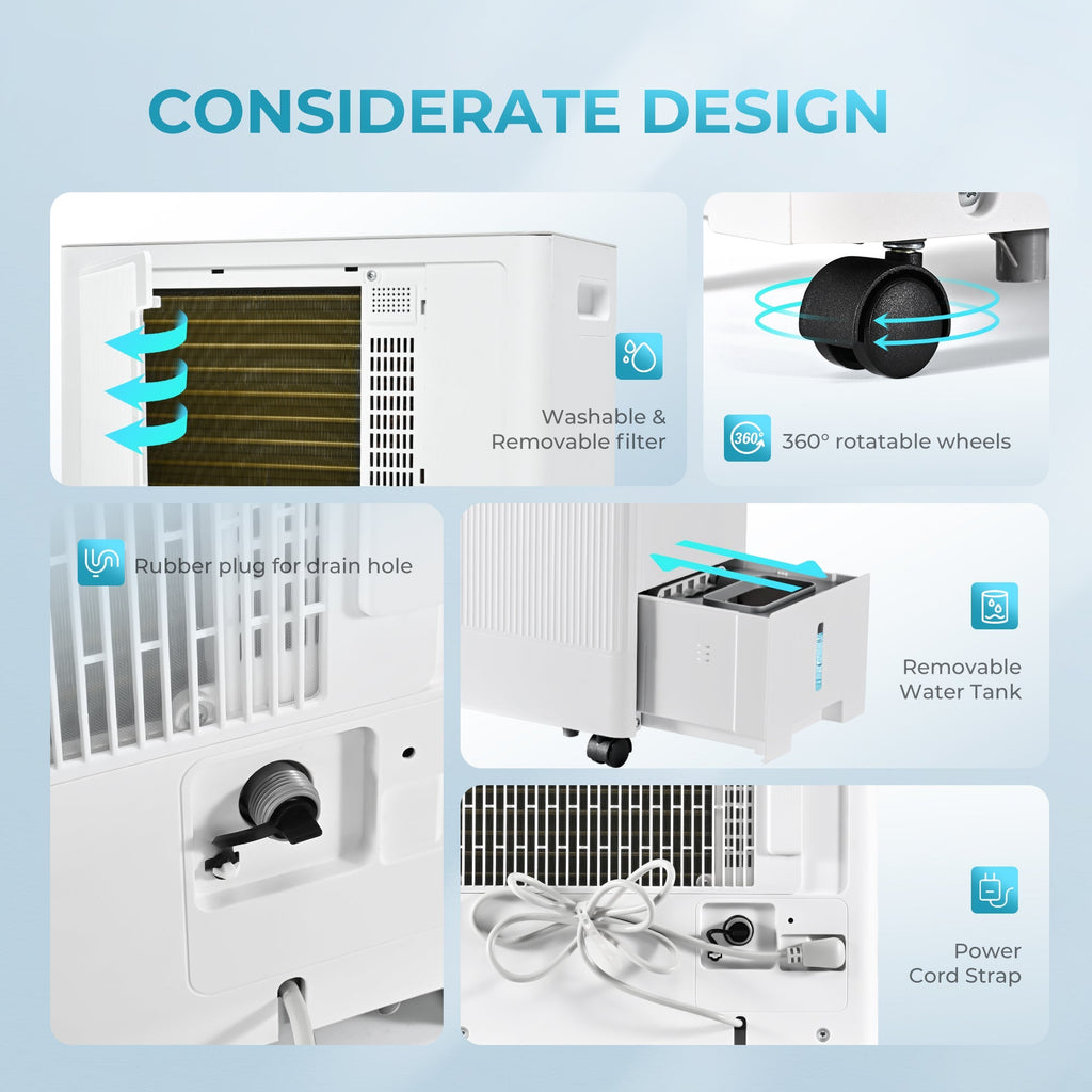 Simzlife 22 Pints Dehumidifiers for Home,With 24-Hour Timer Function, Automatic Defrost, Multiple Dehumidification Modes, Suitable for Large Rooms