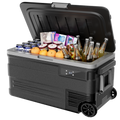 Simzlife 12 Volt Car Refrigerator, 80QT(75L) Portable Car Fridge with Wheels, 0℉~68℉, 12/24V DC & 110-240V AC, Black
