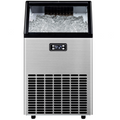 Simzlife 100 lbs./24H Commercial Freestanding/Built-in Ice Maker with 33 lb. Storage Bin in Silver, Stainless Steel