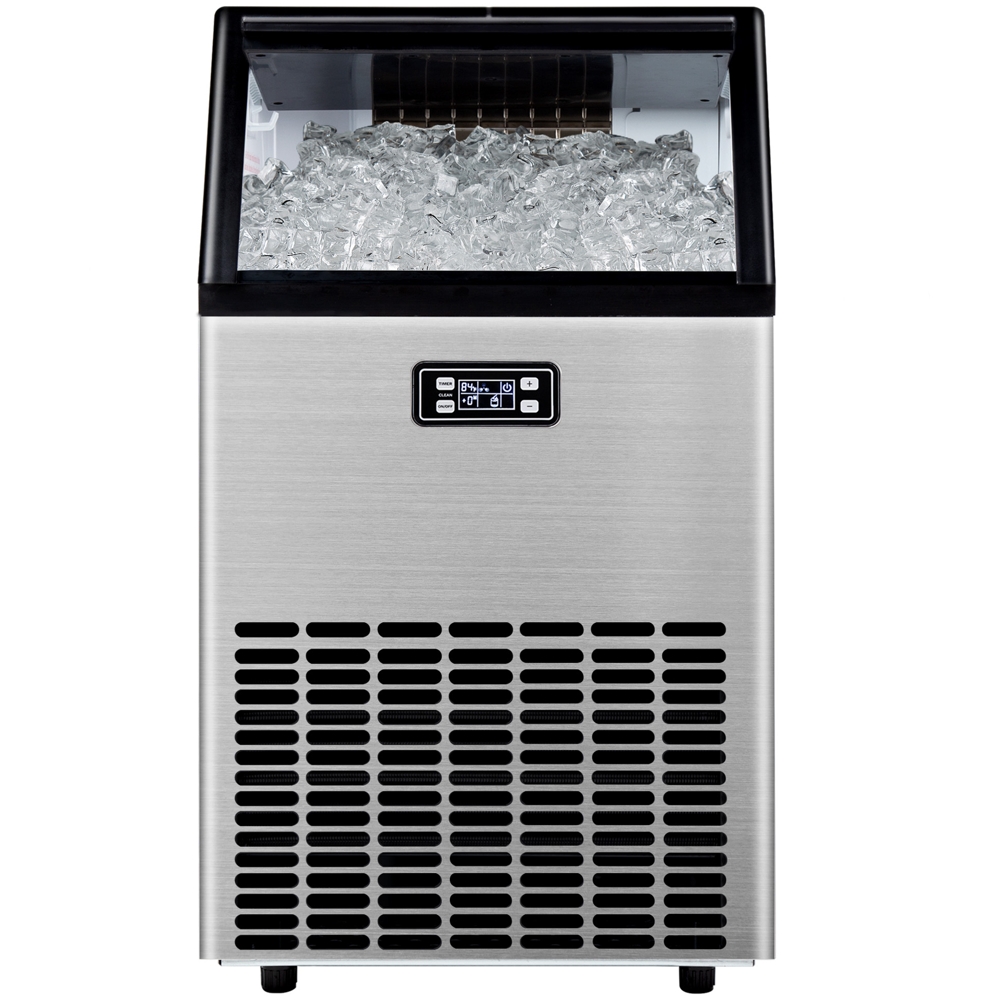 Simzlife 100 lbs./24H Commercial Freestanding/Built-in Ice Maker with 33 lb. Storage Bin in Silver, Stainless Steel