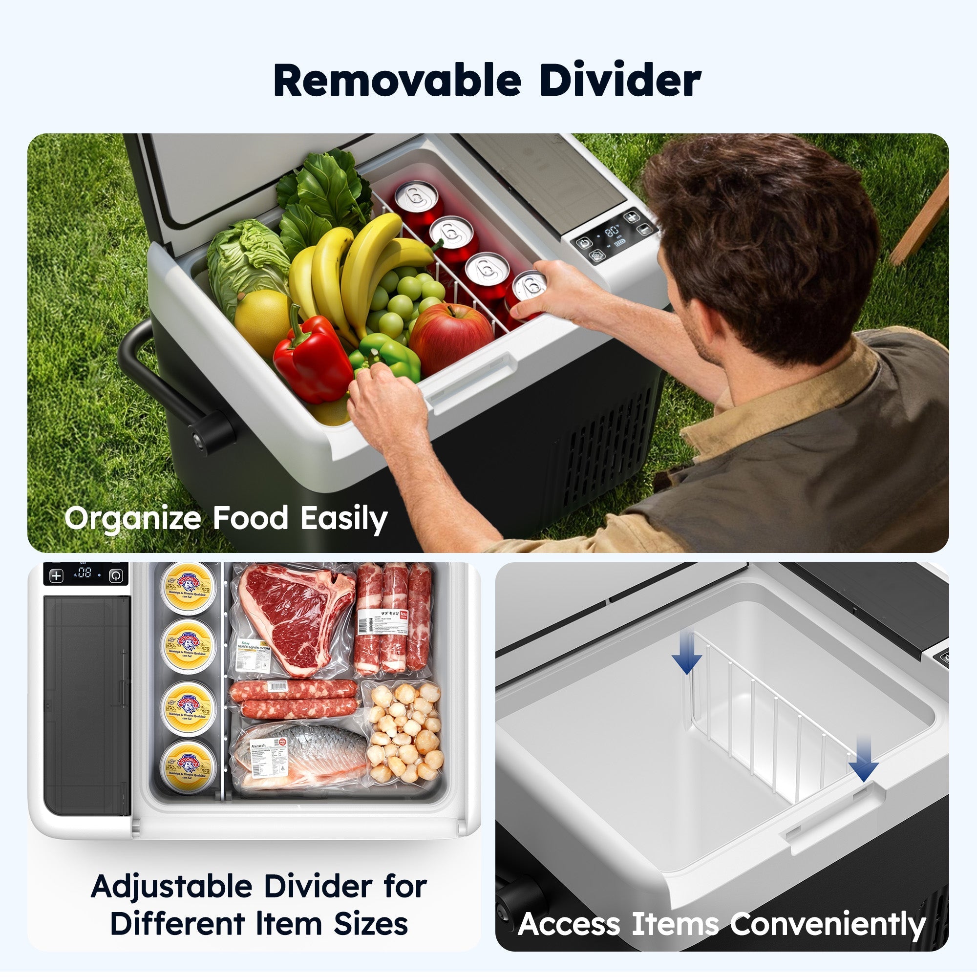 Simzlife 12V Portable Car Refrigerator - 19QT(18L), -4℉~68℉, 12/24V DC & 110-240V AC, Mini Fridge for RV/Camping/Travel/Truck/Home, Black