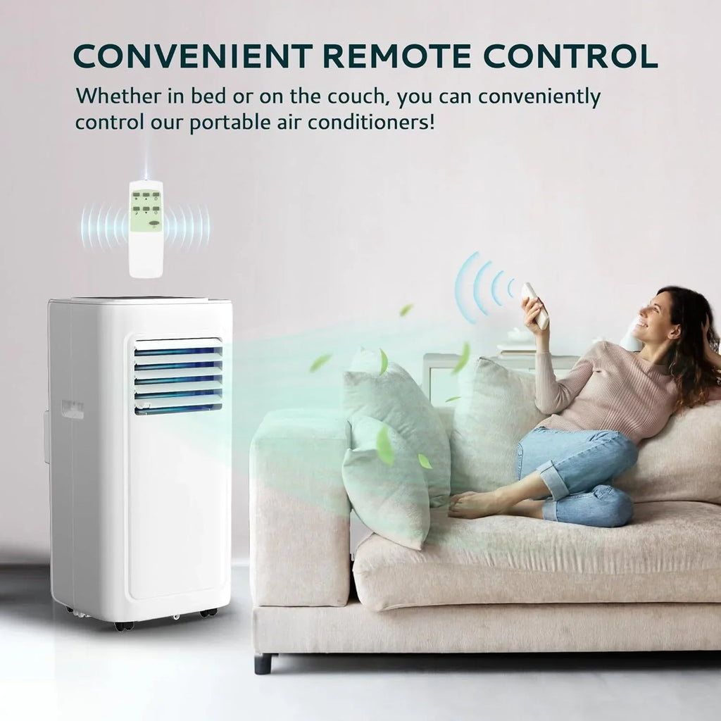 Simzlife 8,000 BTU Portable Air Conditioner Floor Room AC Unit with Cool, Dehumidifier, Fan Mode