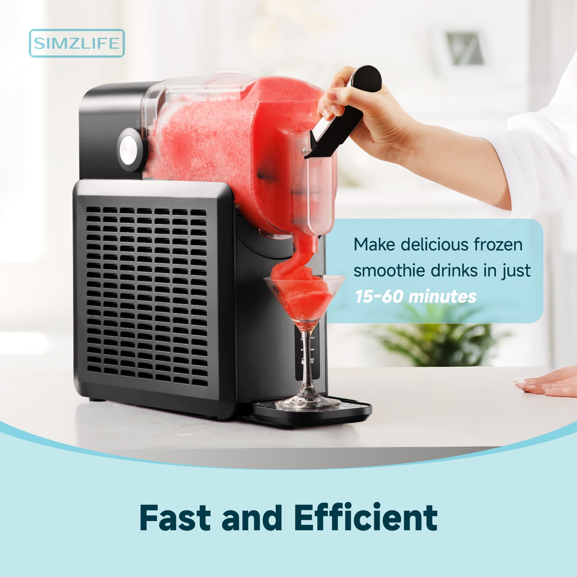 Simzlife Slushie Machine, No Ice Needed, 87.9 oz Smoothie Machine for Home with Self-Cleaning Function, Professional Frozen Drink Maker, 5 Preset Programs, Frozen Margaritas, Milkshake, and More