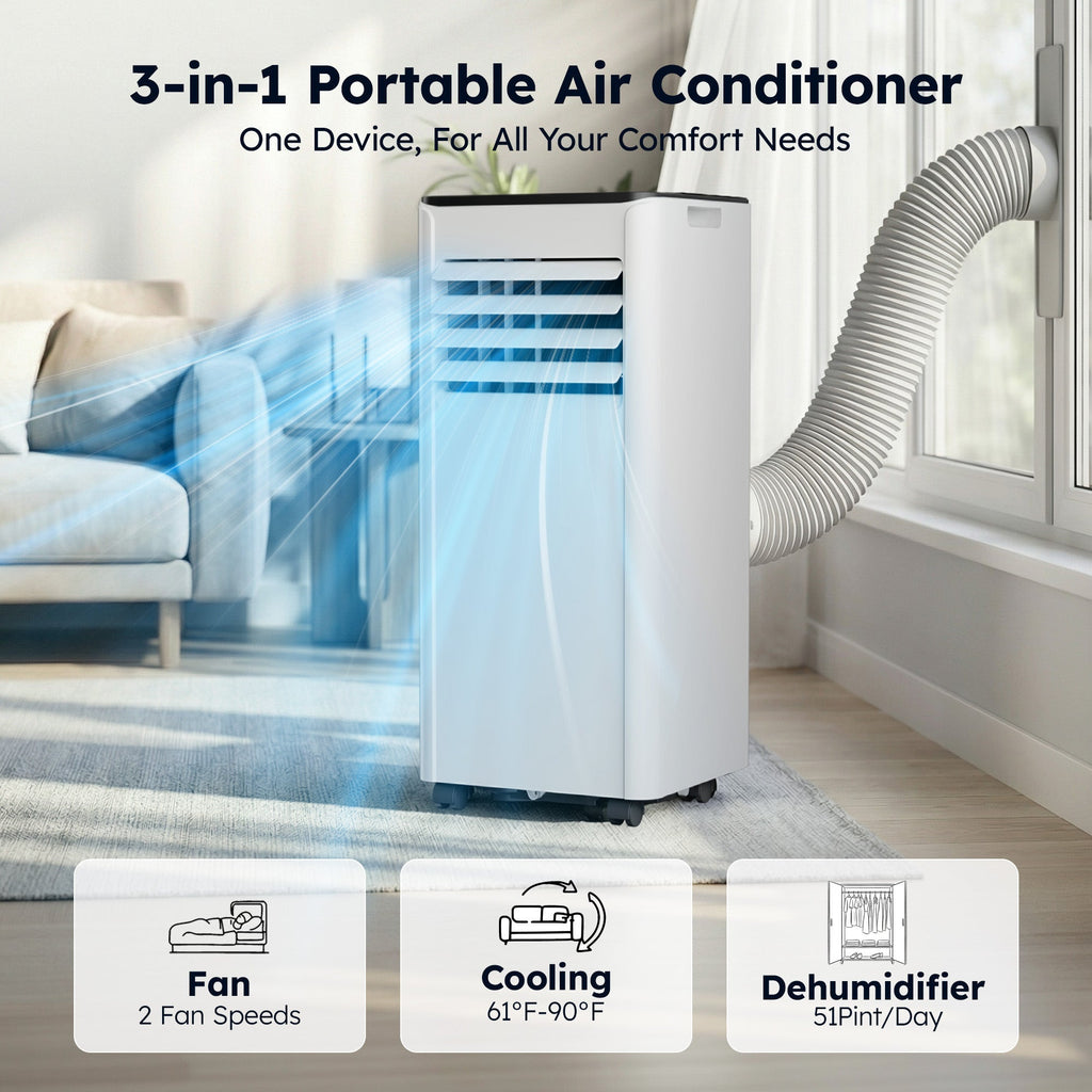SIMZLIFE Portable Air Conditioner 10000 BTU,Portable Ac Unit up to 550 Sq