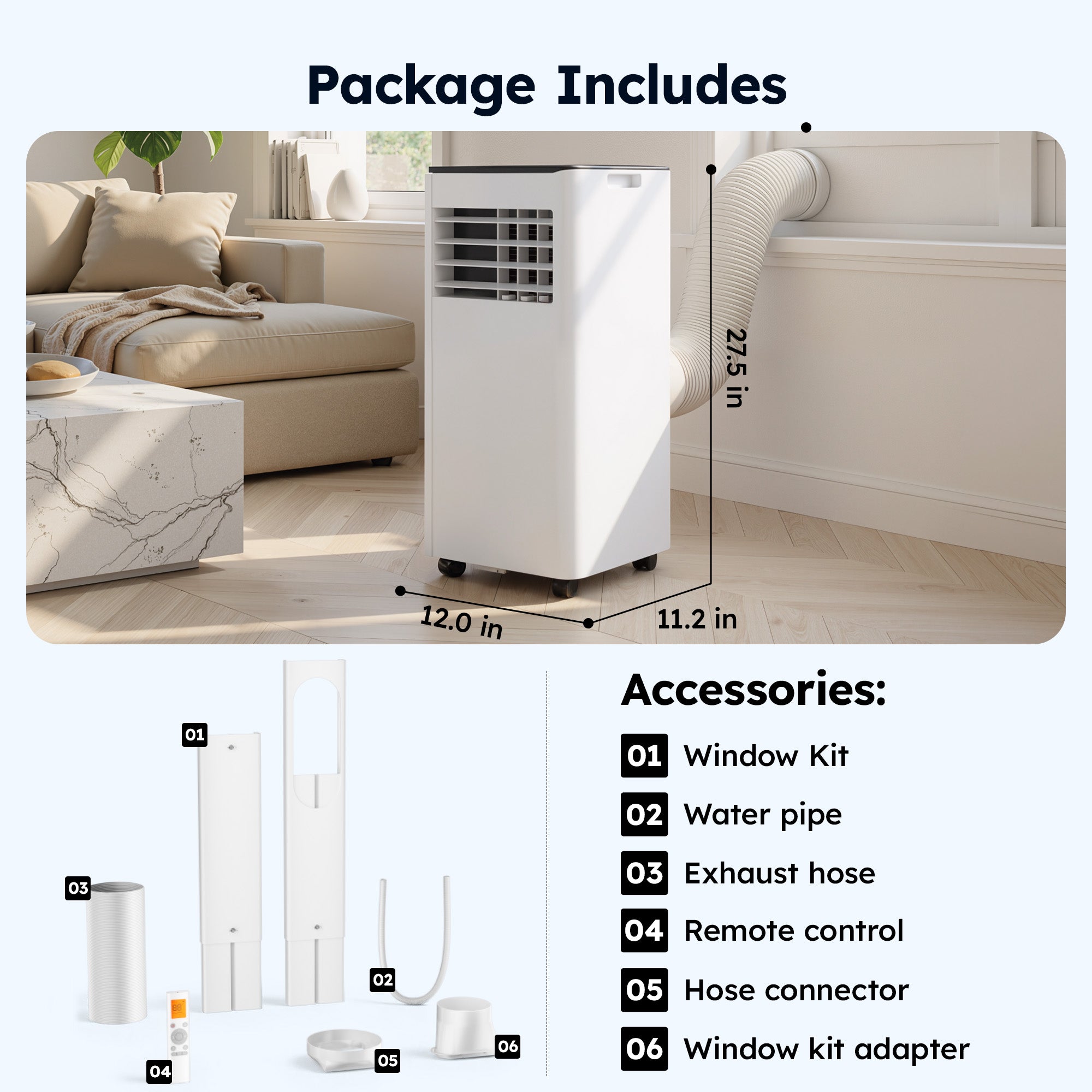 SIMZLIFE Portable Air Conditioner 10000 BTU,Portable Ac Unit up to 550 Sq