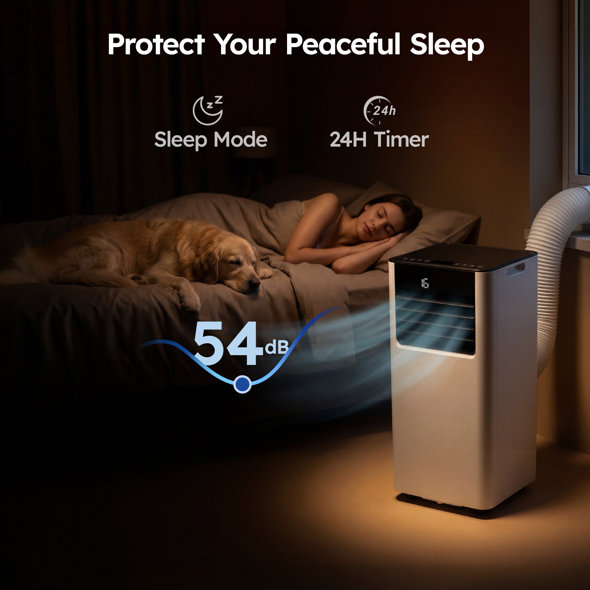SIMZLIFE 8000 BTU Portable Air Conditioner with WIFI and Remote Control,Small AC Unit with Dehumidifier and Fan