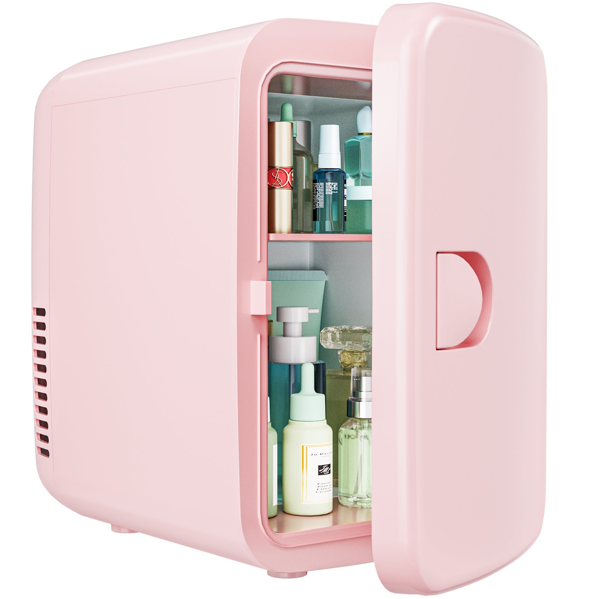 Simzlife Mini Fridge, 4 Liter/6 Cans AC/DC Small Refrigerator for Skincare, Portable Cooler and Warmer for Skin Care, Cosmetics, Beverage, 4L Makeup Mini Fridge for Bedroom, Car, Office, Dorm, Pink