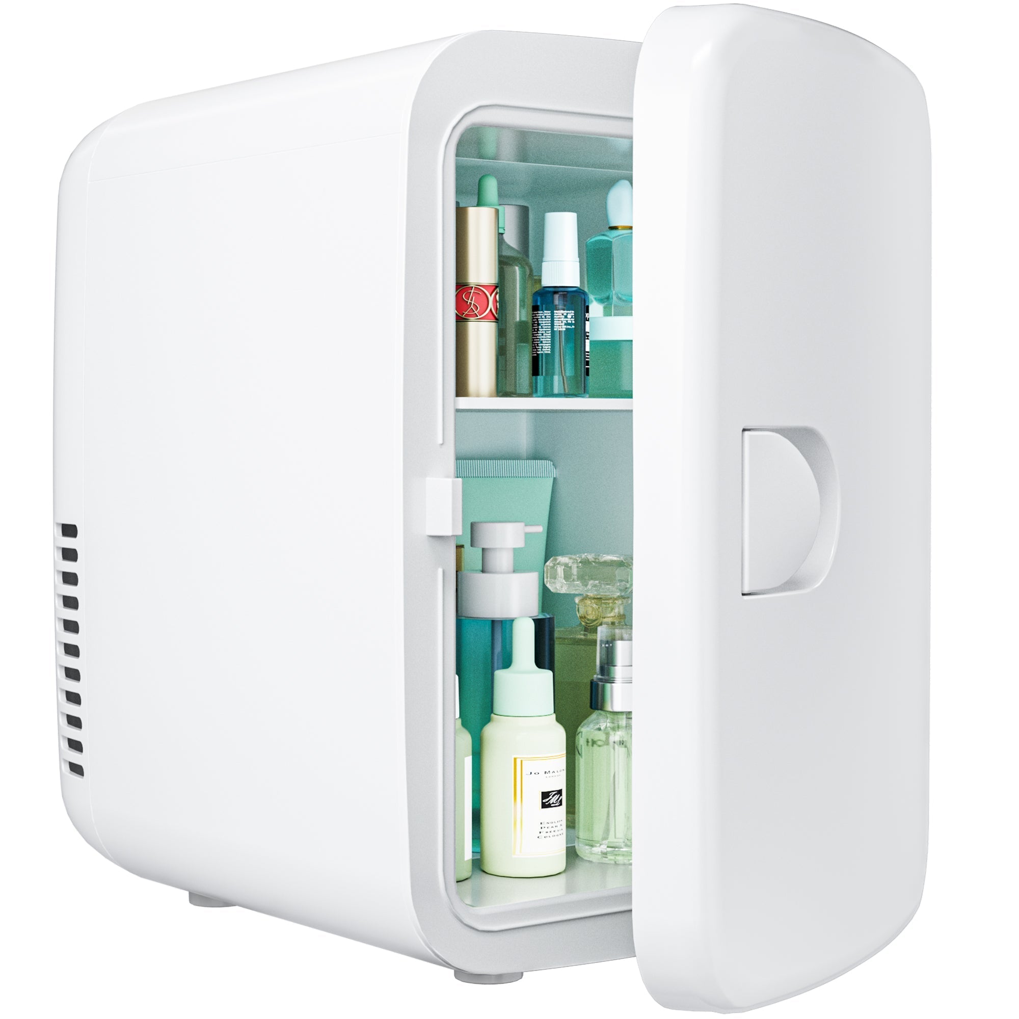 Simzlife Mini Fridge, 4 Liter/6 Cans AC/DC Small Refrigerator for Skincare, Portable Cooler and Warmer for Skin Care, Cosmetics, Beverage, 4L Makeup Mini Fridge for Bedroom, Car, Office, Dorm, White