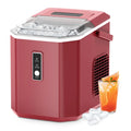 Simzlife Ice Makers Countertop, 9 Cubes in 6 Mins, 26lbs/Day, Portable Ice Maker with Carry Handle, Self-Cleaning Ice Maker with Ice Scoop & Basket for Home/Kitchen/Office/RV.(Red)