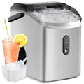 Simzlife Nugget Ice Maker Countertop with Soft Chewable Ice, 34lbs/24H, Ready in 6 Mins, Self-Cleaning, Pebble Portable Ice Machine for Home,Kitchen,Office, Silver