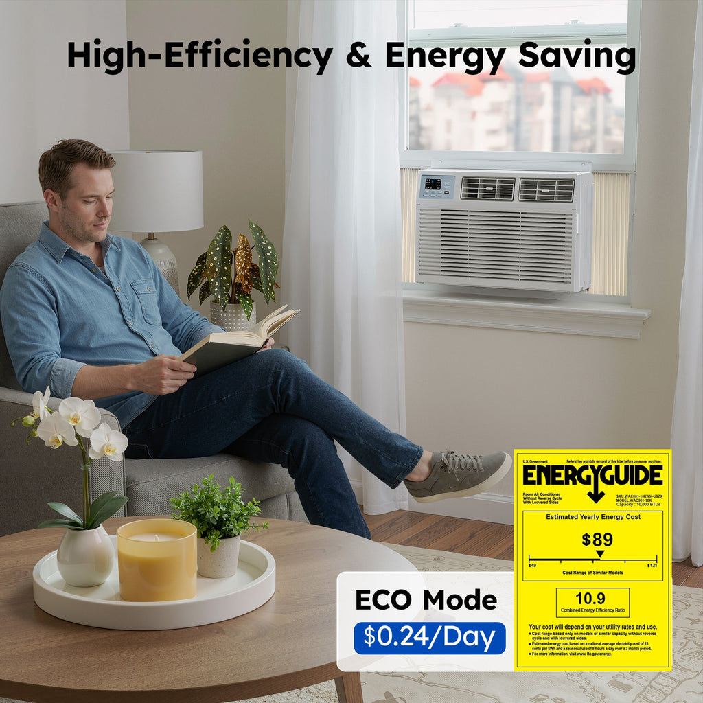 SIMZLIFE 10,000 BTU Window Air Conditioner With APP, Cools Up To 450 Sq Ft
