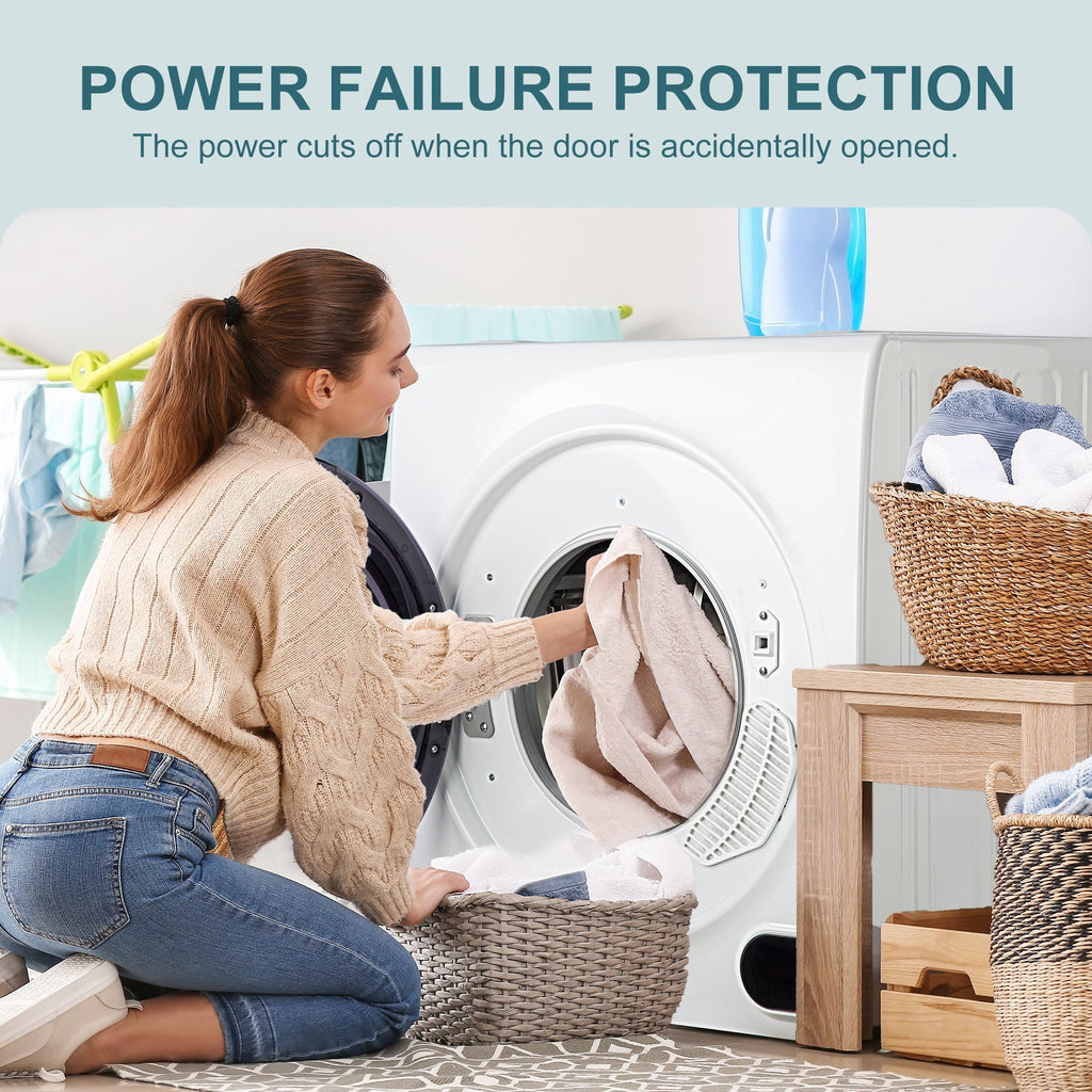 Simzlife 2.6 Cu. ft Compact Laundry Dryer Clothes Dryers with Four Drying Models, 23.6 in W, 27 in H