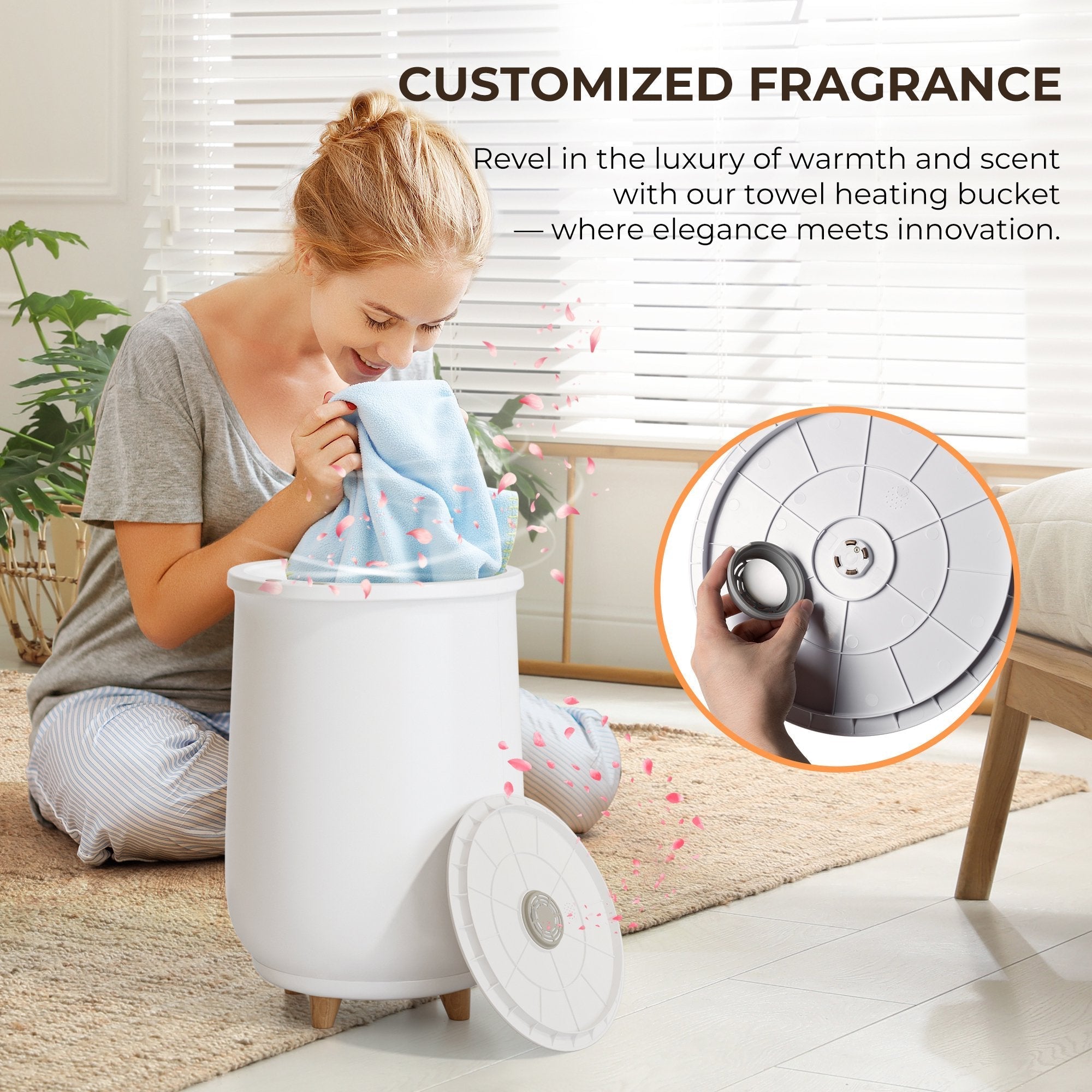 Simzlife Towel Warmers for Bathroom，20L Towel Warmers Buckets Spa with 20/40/60/90 Timing