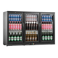 Simzlife 11.4 Cu.Ft Back Bar Cooler With 3 Glass Doors, 53" Counter Height Beverage Refrigerator with LED Lighting, Commercial Display Bar Fridge for Beer,Soda Drinks,Wine, Black