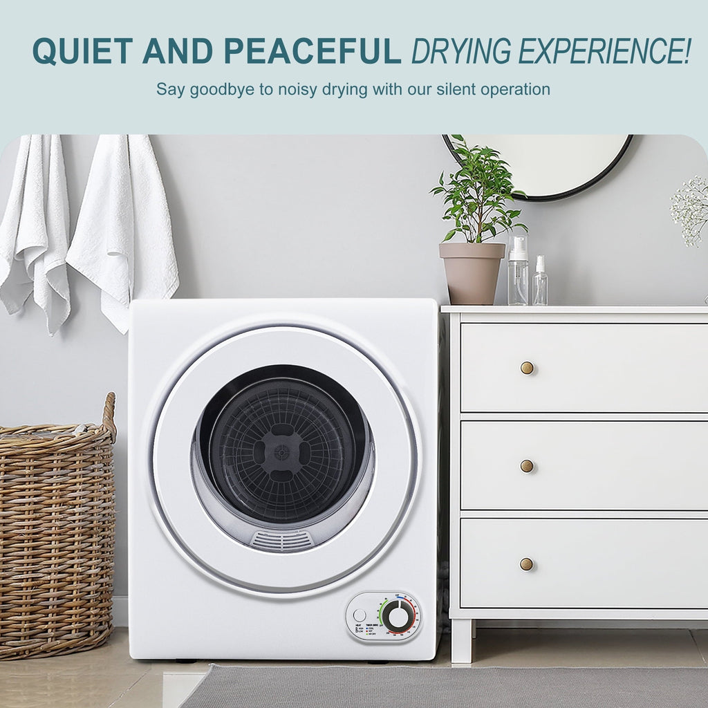 Simzlife 1.6 Cu. ft. Portable Clothes Dryer, Electric Laundry Dryer Machine, 19.5 in W, 23.6 in H